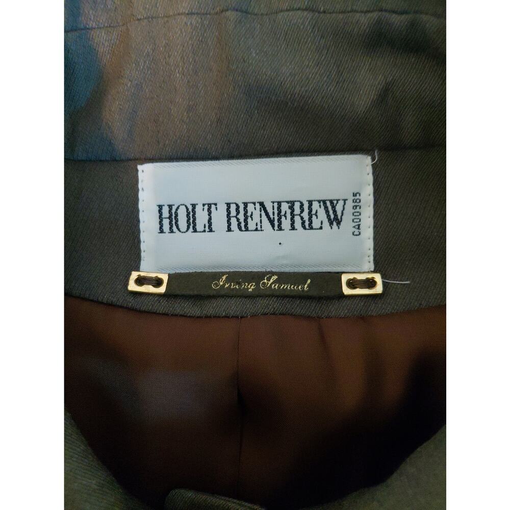 VTG Holt Renfrew "Samuel" Women Overcoat Green 12 Elevated Clean Closure Wool - Picture 5 of 13
